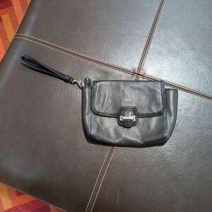 Coach Black Leather Wristlet